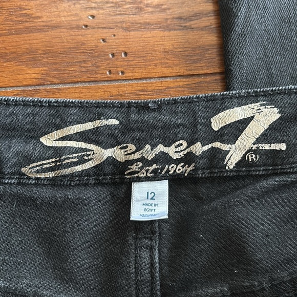 Seven 7 Black Bombshell High-Rise Boot Cut Jeans  Women’s Black Stretch Size 12 - Picture 6 of 12